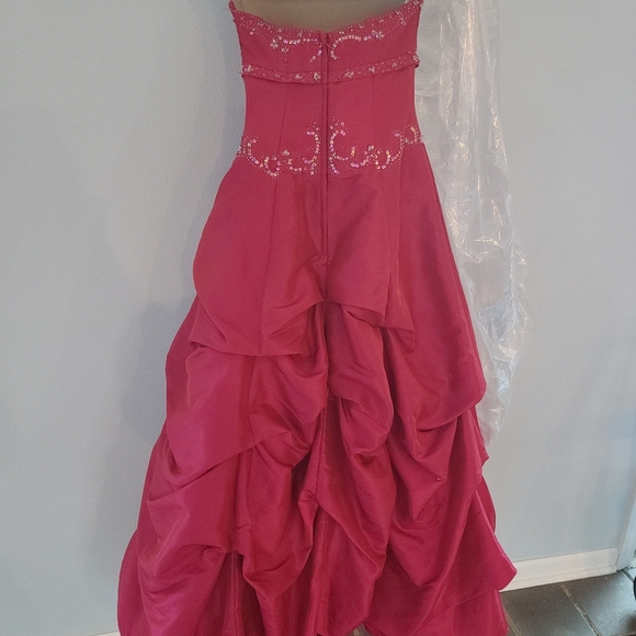 Hot Pink Prom Dress - Picture 3 of 4